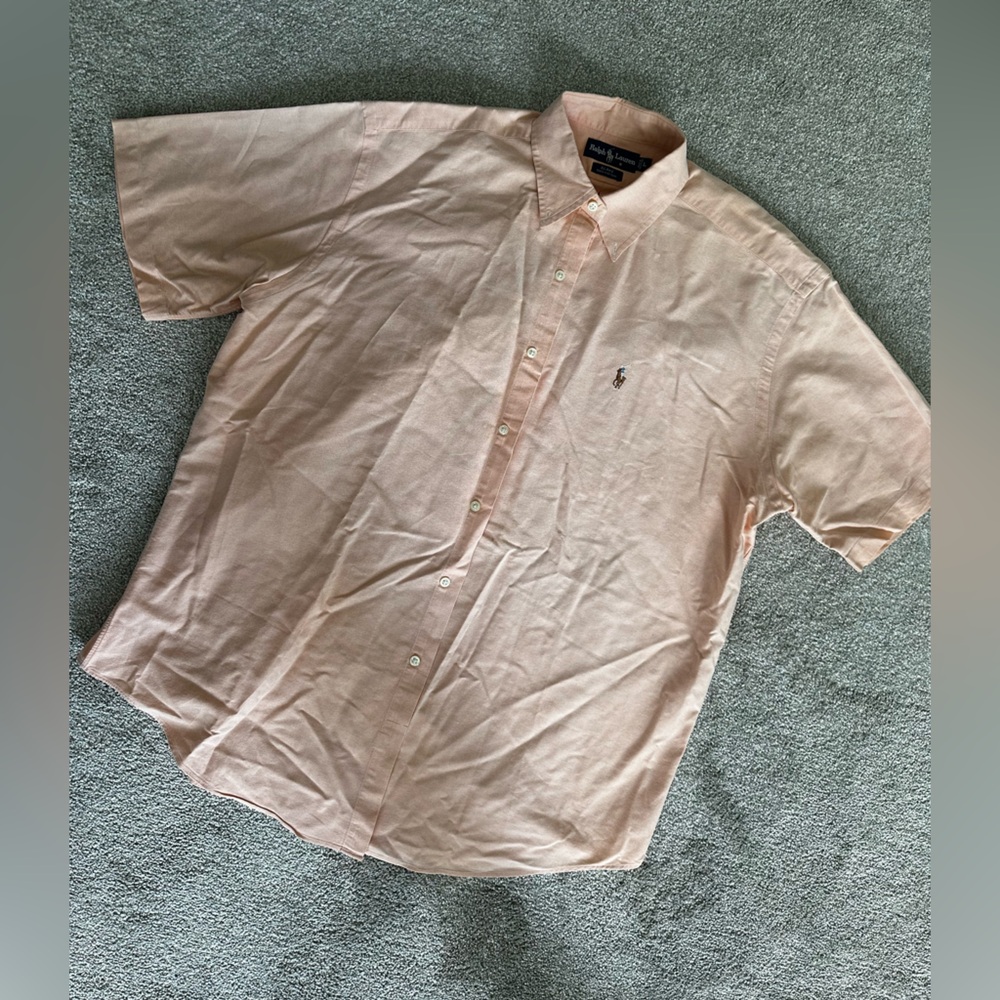 Ralph Lauren Men's Light Peach Button-Down Shirt